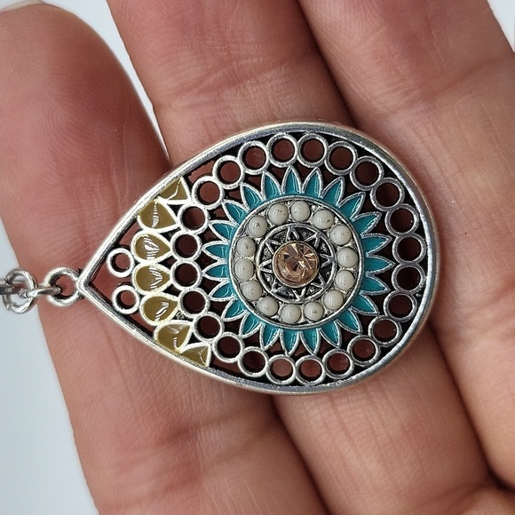 1575- Handmade Bohemian Teardrops Earrings NWT - Picture 6 of 6